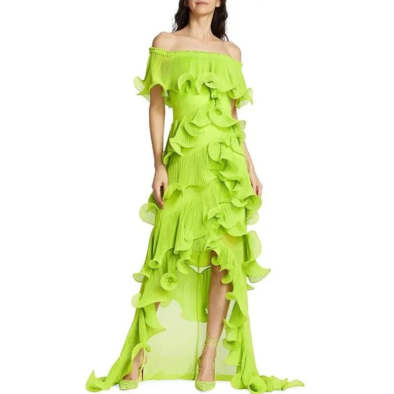 Fashion Irregular Fungus Edge Dresses Spring Women Short Sleeved Chest Wrapping Dress Summer High Waist Solid Floor Length Dress
Fashion Irregular Fungus Edge Dresses Spring Women Short Sleeved Chest Wrapping Dress Summer High Waist Solid Floor Length Dress