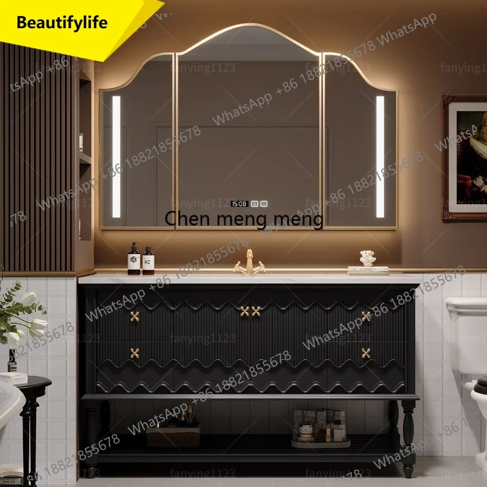 6239 Oak French retro bathroom cabinet combination washbasin cabinet rock slab ceramic basin floor
6239 Oak French retro bathroom cabinet combination washbasin cabinet rock slab ceramic basin floor