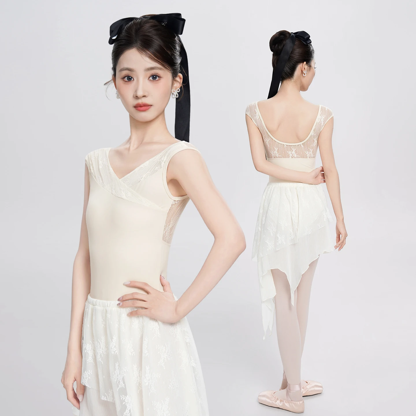 Women Lace Splice Dance Leotards Cap Sleeve Ballet Leotard Ballerina V Neck Gymnastics Bodysuit Adult U-back Dance Camisole
Women Lace Splice Dance Leotards Cap Sleeve Ballet Leotard Ballerina V Neck Gymnastics Bodysuit Adult U-back Dance Camisole
