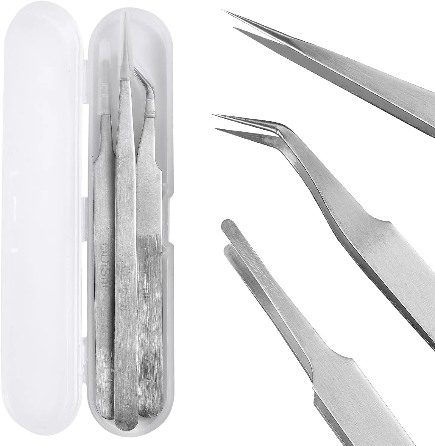 Precision Tweezers Set, 3Pcs Stainless Steel - Extra Fine, Angled, Blunt Tips for Electronics, Jewelry, Crafts
Precision Tweezers Set, 3Pcs Stainless Steel - Extra Fine, Angled, Blunt Tips for Electronics, Jewelry, Crafts