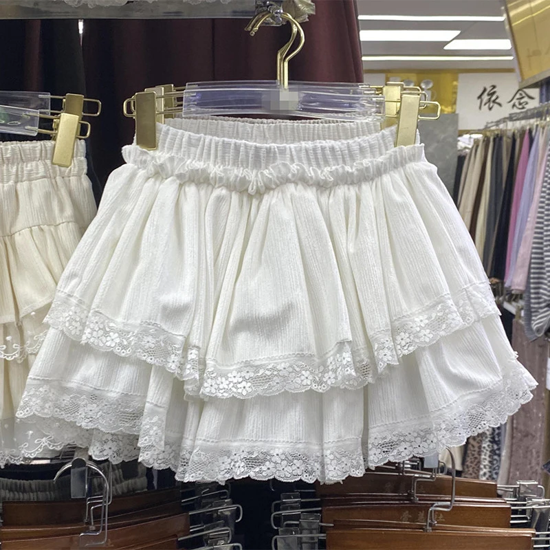 Sweet Kawaii Skirts Women Y2K Lace Patchwork A Line Mini Skirt Korean Fashion Streetwear High Waist Ruffles Black Skirt Design
Sweet Kawaii Skirts Women Y2K Lace Patchwork A Line Mini Skirt Korean Fashion Streetwear High Waist Ruffles Black Skirt Design