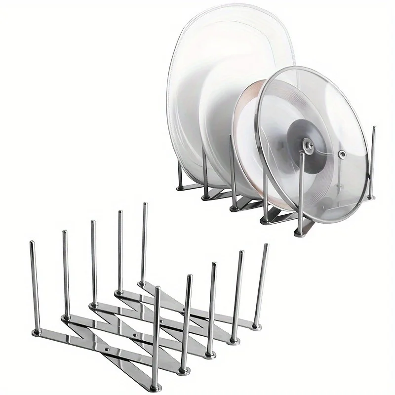 Multifunctional Lid Holder Retractable Pot Lid Holder Kitchen Drain Rack Storage Rack Pot Lid Organization