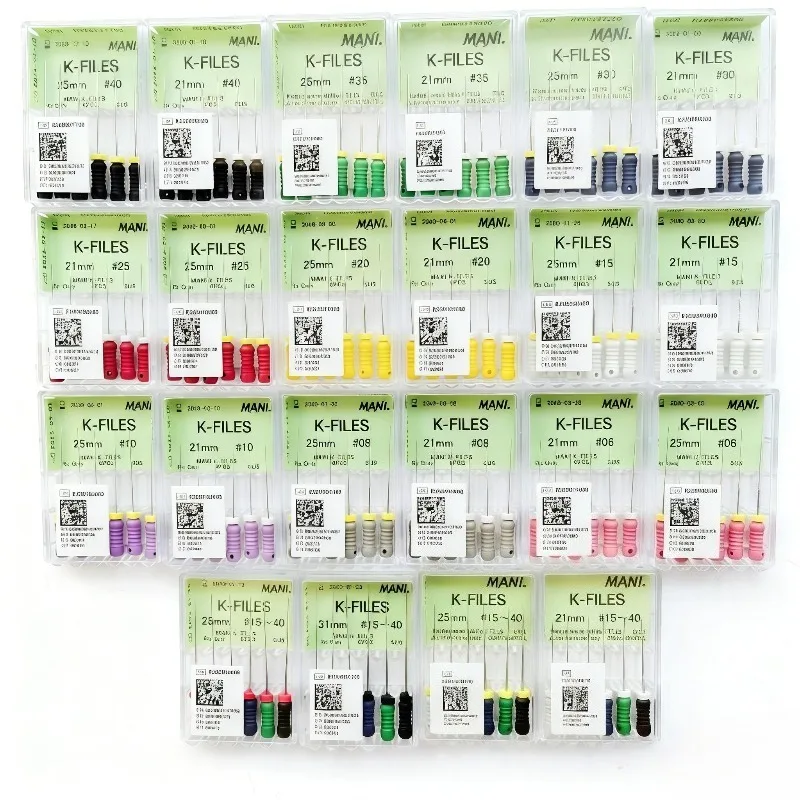 Набор эндодонтических файлов K-Files из нержавеющей стали, 6 шт./упаковка, для ручного использования стоматологами и зуботехническими лабораториями
Набор эндодонтических файлов K-Files из нержавеющей стали, 6 шт./упаковка, для ручного использования стоматологами и зуботехническими лабораториями