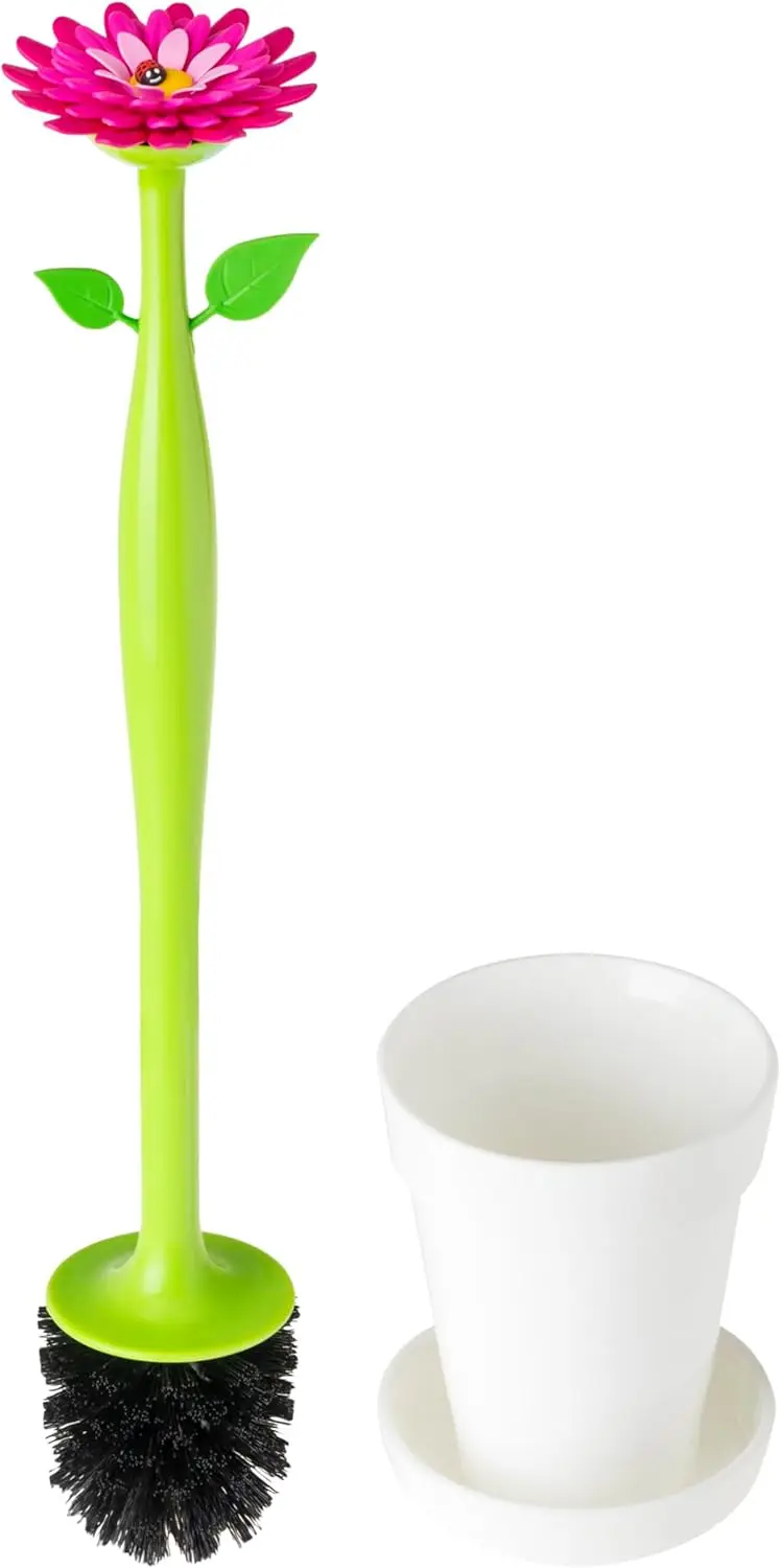 Flower Power Toilet Brush with Holder Set - Daisy Handle, Flowerpot Base, Durable Bristles, White
Flower Power Toilet Brush with Holder Set - Daisy Handle, Flowerpot Base, Durable Bristles, White
