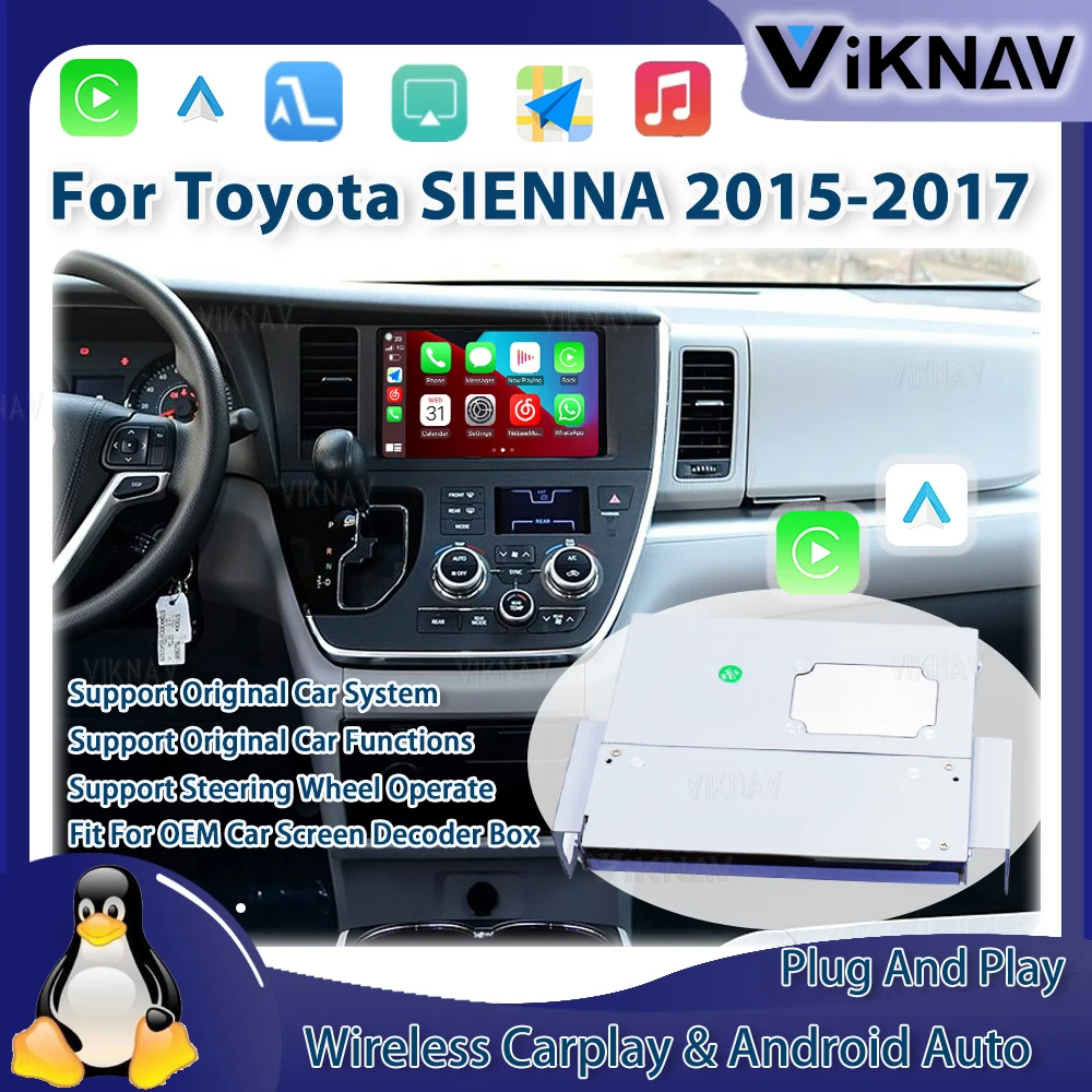 Система Viknav Linux для Toyota Sienna 2015-2017, новейший интерфейс декодера LVDS Navi, мультимедиа, беспроводной CarPlay, Android Auto
Система Viknav Linux для Toyota Sienna 2015-2017, новейший интерфейс декодера LVDS Navi, мультимедиа, беспроводной CarPlay, Android Auto