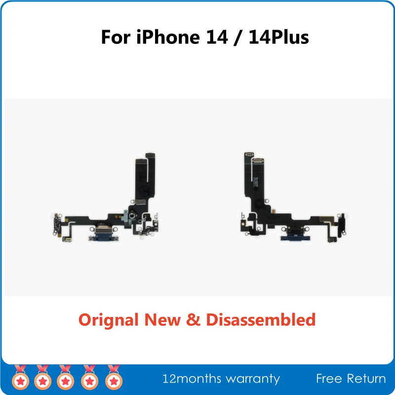Original New & Disassembled Dock Charging Port Connector Flex Cable For iPhone 14 14Plus Tear Down Replacement Tested
Original New & Disassembled Dock Charging Port Connector Flex Cable For iPhone 14 14Plus Tear Down Replacement Tested
