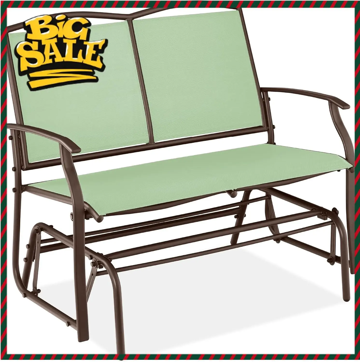 2-Person Outdoor Patio Swing Glider Steel Bench Loveseat Rocker for Deck, Porch w/Textilene Fabric, Steel Frame - Sage Green/Bro
2-Person Outdoor Patio Swing Glider Steel Bench Loveseat Rocker for Deck, Porch w/Textilene Fabric, Steel Frame - Sage Green/Bro
