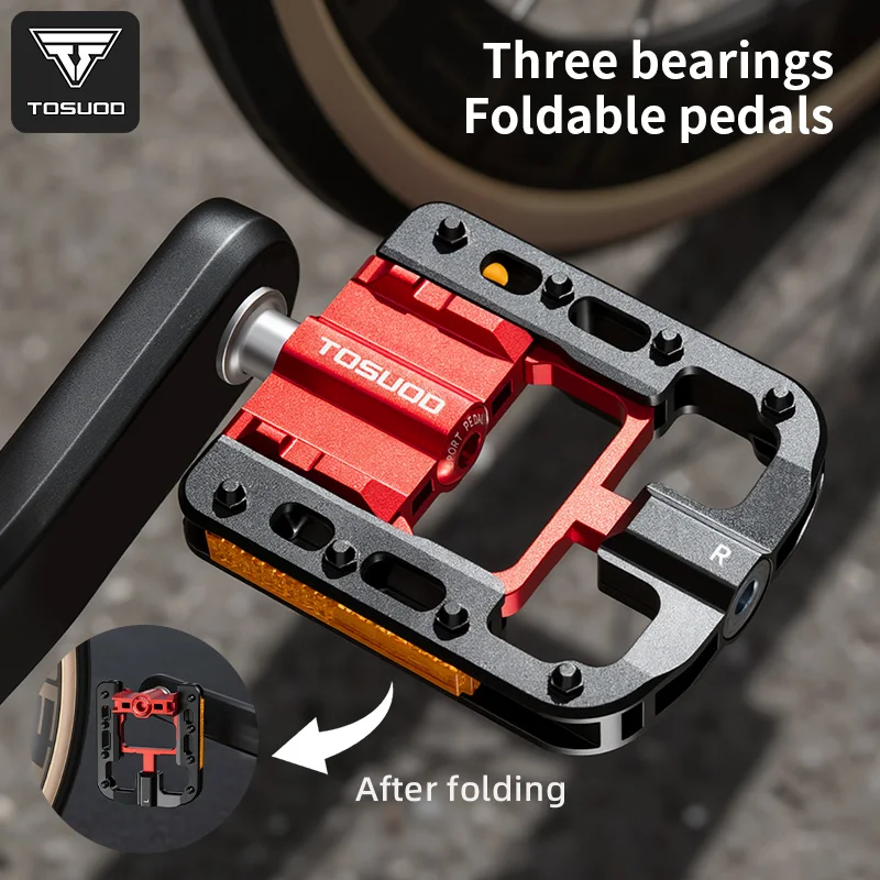 TOSUOD Bicycle Flat Pedals 3 Bearings Aluminum Alloy Anti-Slip Reflective Folding Pedal for MTB Road Parts
TOSUOD Bicycle Flat Pedals 3 Bearings Aluminum Alloy Anti-Slip Reflective Folding Pedal for MTB Road Parts