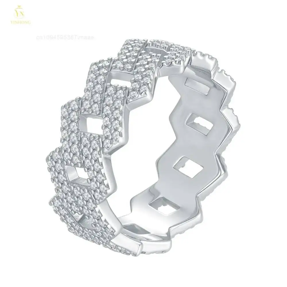 High Quality 925 Silver Fine Jewelry Fully Iced Out Hip Hop Ring Moissanite Men Cuban Ring Simple Hollow Geometric Ring
High Quality 925 Silver Fine Jewelry Fully Iced Out Hip Hop Ring Moissanite Men Cuban Ring Simple Hollow Geometric Ring