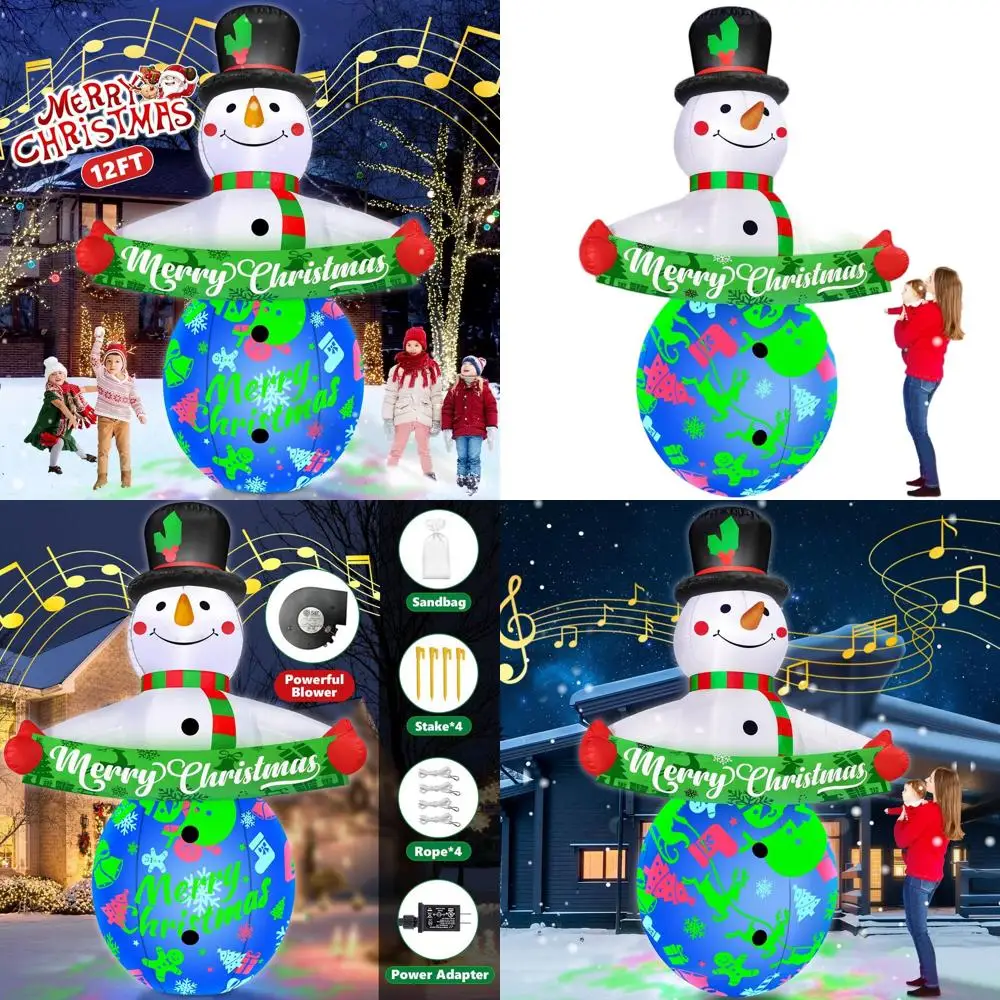 Giant 12FT Rotating Snowman with Music & 3-Color LED Projector for Outdoor Christmas & New Year Decor
Giant 12FT Rotating Snowman with Music & 3-Color LED Projector for Outdoor Christmas & New Year Decor