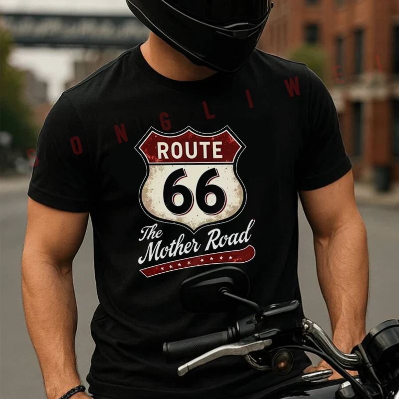 Motorcycle Route 66 Graphic Moto Tshirt Men's And Women's T-shirt Cotton Casual Short-sleeved O-neck Top Tees
Motorcycle Route 66 Graphic Moto Tshirt Men's And Women's T-shirt Cotton Casual Short-sleeved O-neck Top Tees