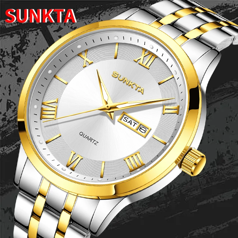 Sunkta Design Luxury Quartz Man Watch Fashion Classic Stainless Steel Clock Business Date Week Luminous Watches Montre Homme+Box
Sunkta Design Luxury Quartz Man Watch Fashion Classic Stainless Steel Clock Business Date Week Luminous Watches Montre Homme+Box