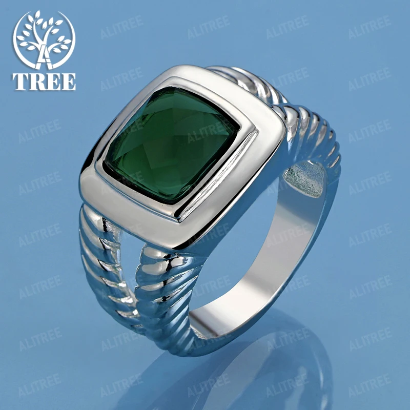 European American Noble 925 Sterling Silver Green Square Zircon Ring For Men Women Birthday Anniversary Party Luxury Jewelry
European American Noble 925 Sterling Silver Green Square Zircon Ring For Men Women Birthday Anniversary Party Luxury Jewelry