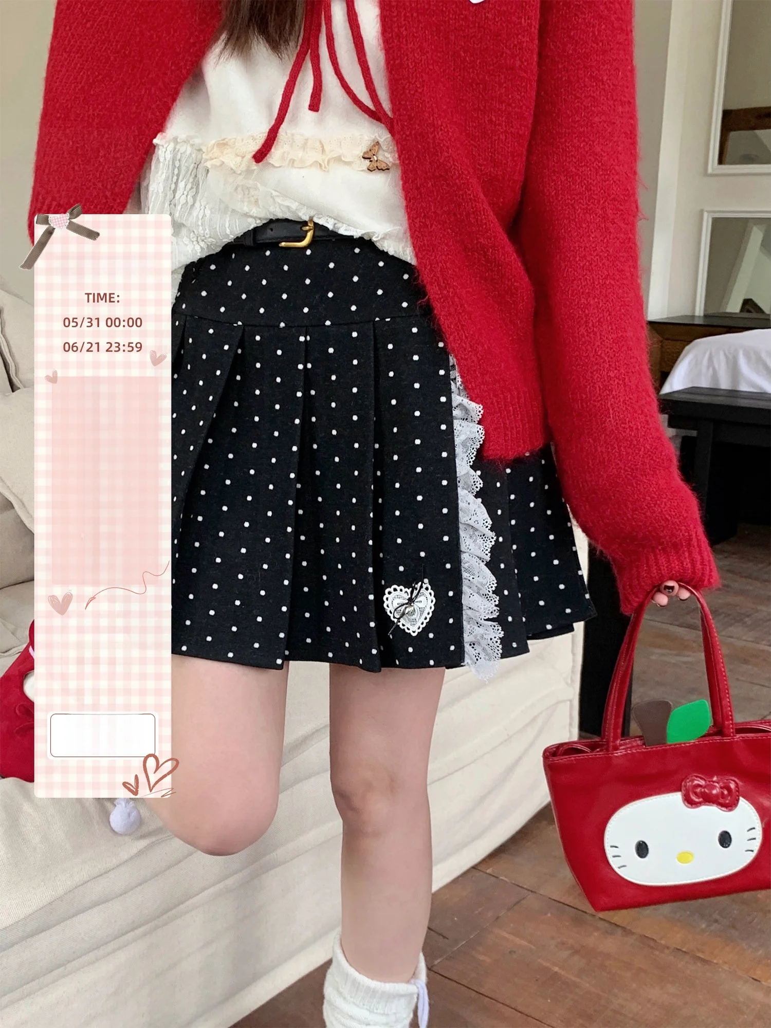 BibiBency High Waist Polka Dot Half Skirt Women's Short Skirt Lace Splicing Spring Fashion Ladies' Premium A-Line Skirt
BibiBency High Waist Polka Dot Half Skirt Women's Short Skirt Lace Splicing Spring Fashion Ladies' Premium A-Line Skirt