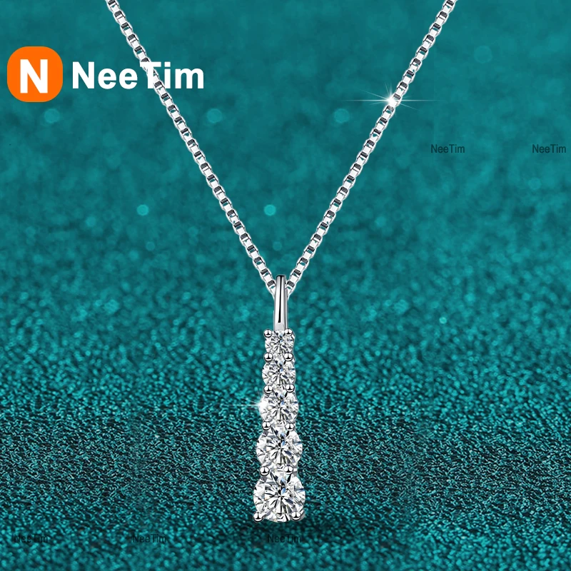 NeeTim Gradient Moissanite Necklace for Women Sparkling Lab Gem Neck Chain Pendant S925 Sterling Silver Box Chain Fine Jewelry
NeeTim Gradient Moissanite Necklace for Women Sparkling Lab Gem Neck Chain Pendant S925 Sterling Silver Box Chain Fine Jewelry
