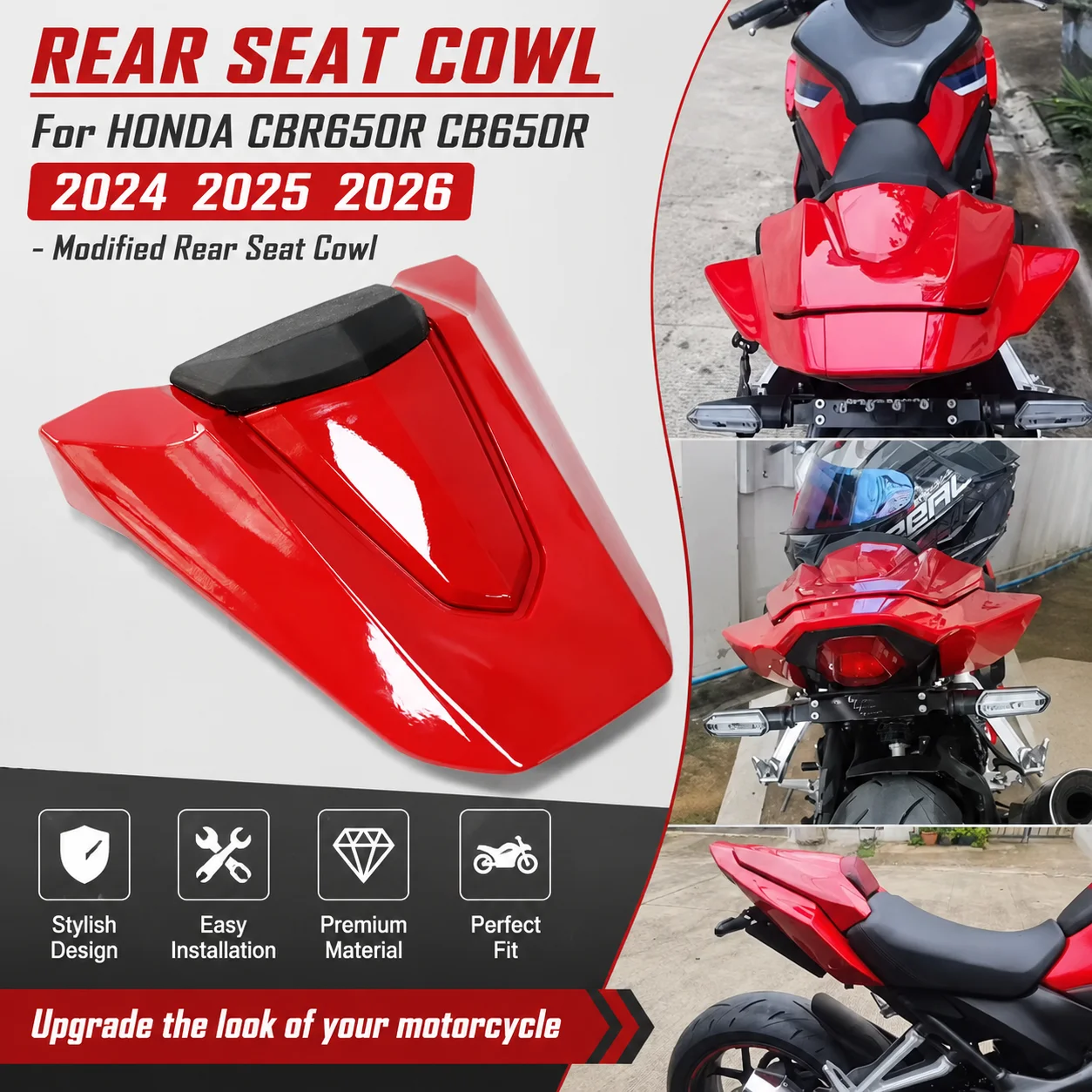 For Honda CB650R CBR650R 2024-2025 Rear Seat Cover, Sun Visor Fairing, Rear Hump Shell Seat Cover CBR CB 650R CB650 CBR650 650 R
For Honda CB650R CBR650R 2024-2025 Rear Seat Cover, Sun Visor Fairing, Rear Hump Shell Seat Cover CBR CB 650R CB650 CBR650 650 R