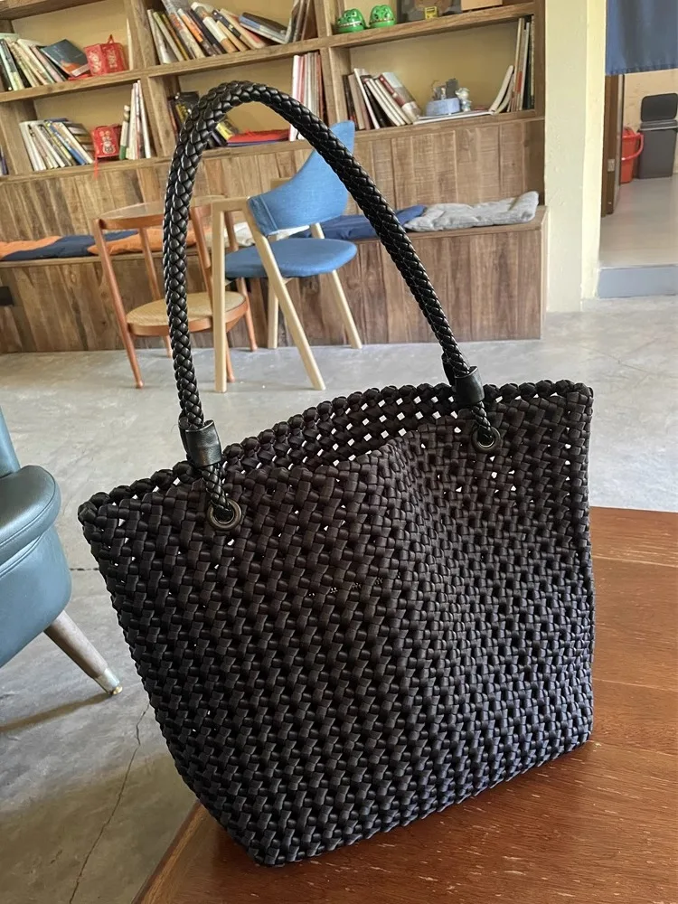 Handwoven Nylon Windmill Knot Tote Bag Large Capaci Hollow out Casual Handheld Single oulder op Bag Purse
Handwoven Nylon Windmill Knot Tote Bag Large Capaci Hollow out Casual Handheld Single oulder op Bag Purse
