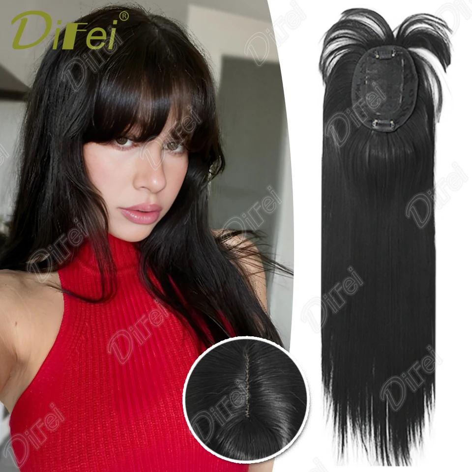 DIFEI 20-inch Synthetic Wig Women Smooth and fluffy Black Straight Hair With Bangs Clip-in Hair Extension Is Used For Daily Use
DIFEI 20-inch Synthetic Wig Women Smooth and fluffy Black Straight Hair With Bangs Clip-in Hair Extension Is Used For Daily Use