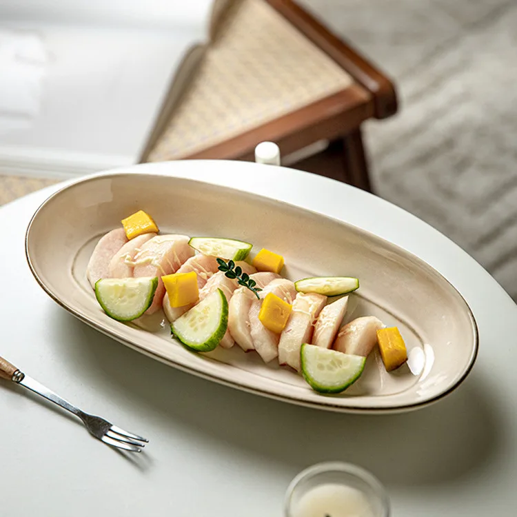 Retro oval ceramic fish plate salad steamed fish for home ceramic tableware bowl plate
Retro oval ceramic fish plate salad steamed fish for home ceramic tableware bowl plate