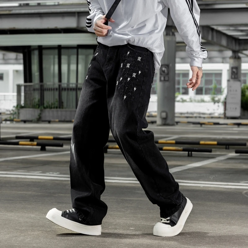 YY18051 Новый американский модный бренд, свободные прямые джинсы с вышивкой молнии, потертые джинсы для мужчин
YY18051 Новый американский модный бренд, свободные прямые джинсы с вышивкой молнии, потертые джинсы для мужчин