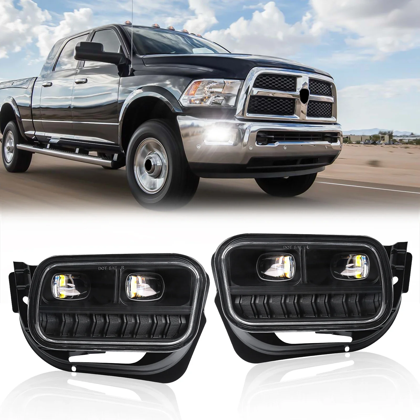 For Dodge Ram 1500 2500 3500 2009-2018 LED Fog Light DRL Daytime Running Light 12V White Front Bumper Driving Lamp Assembly
For Dodge Ram 1500 2500 3500 2009-2018 LED Fog Light DRL Daytime Running Light 12V White Front Bumper Driving Lamp Assembly