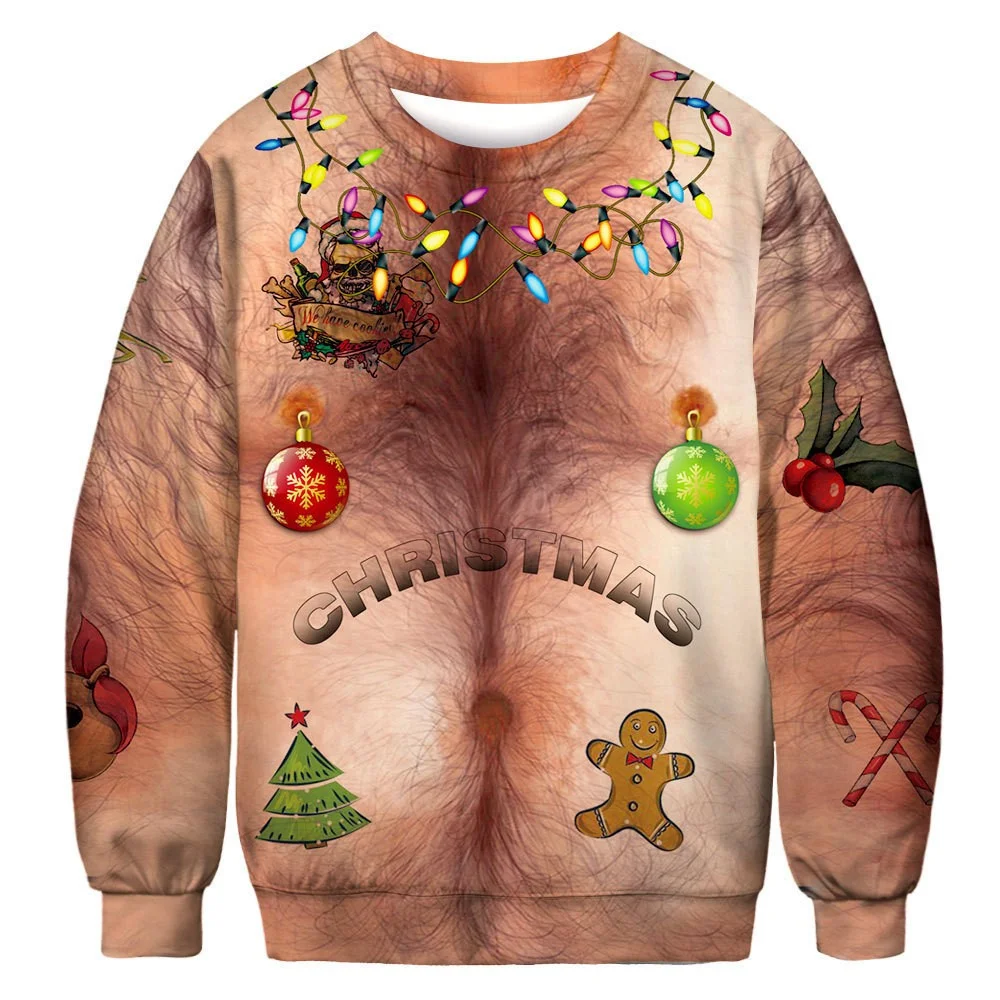 Men and women's universal ugly Christmas 3D digital printed pullover sweater shape funny autumn winter sweater jumper top hoodie
Men and women's universal ugly Christmas 3D digital printed pullover sweater shape funny autumn winter sweater jumper top hoodie