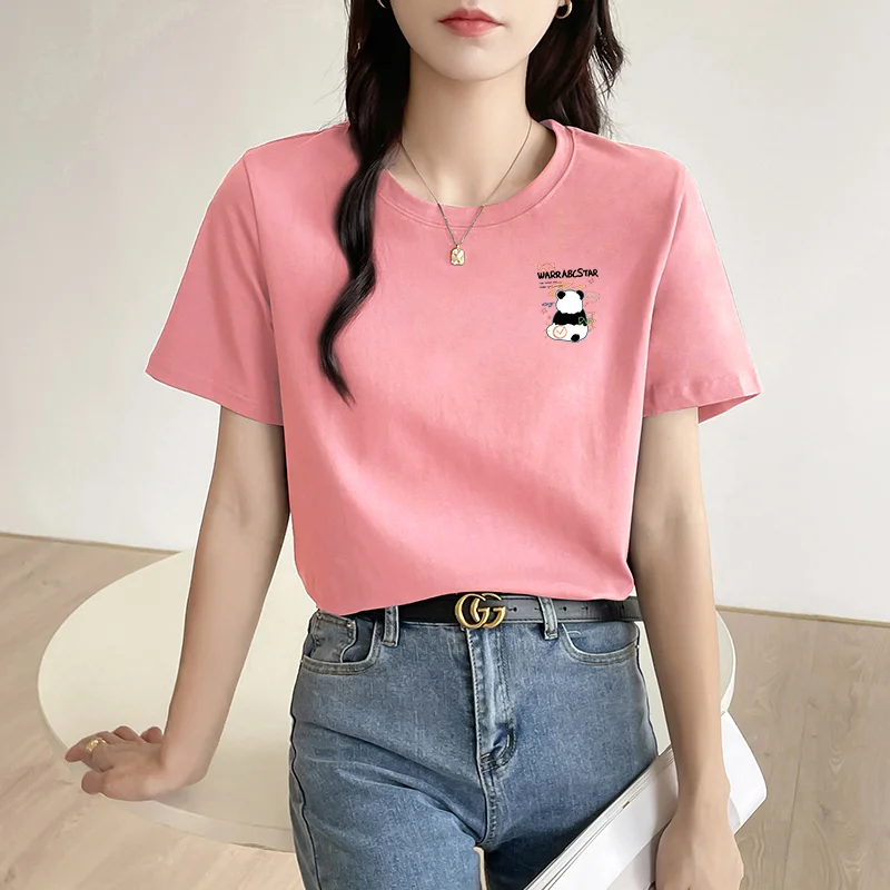 Pure Cotton Short Sleeve T-Shirt Women's Summer Fashion Thin Casual Shoulder Regular Length round Neck Basic Shirt
Pure Cotton Short Sleeve T-Shirt Women's Summer Fashion Thin Casual Shoulder Regular Length round Neck Basic Shirt