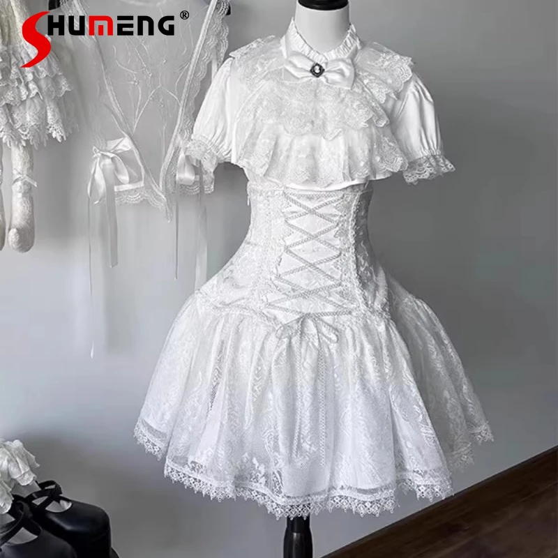 White Gothic Subculture Skirt Set Summer New Women's Japanese Sweet Mine Production Short Sleeve Shirt SK Skirt Lolita Outfits
White Gothic Subculture Skirt Set Summer New Women's Japanese Sweet Mine Production Short Sleeve Shirt SK Skirt Lolita Outfits
