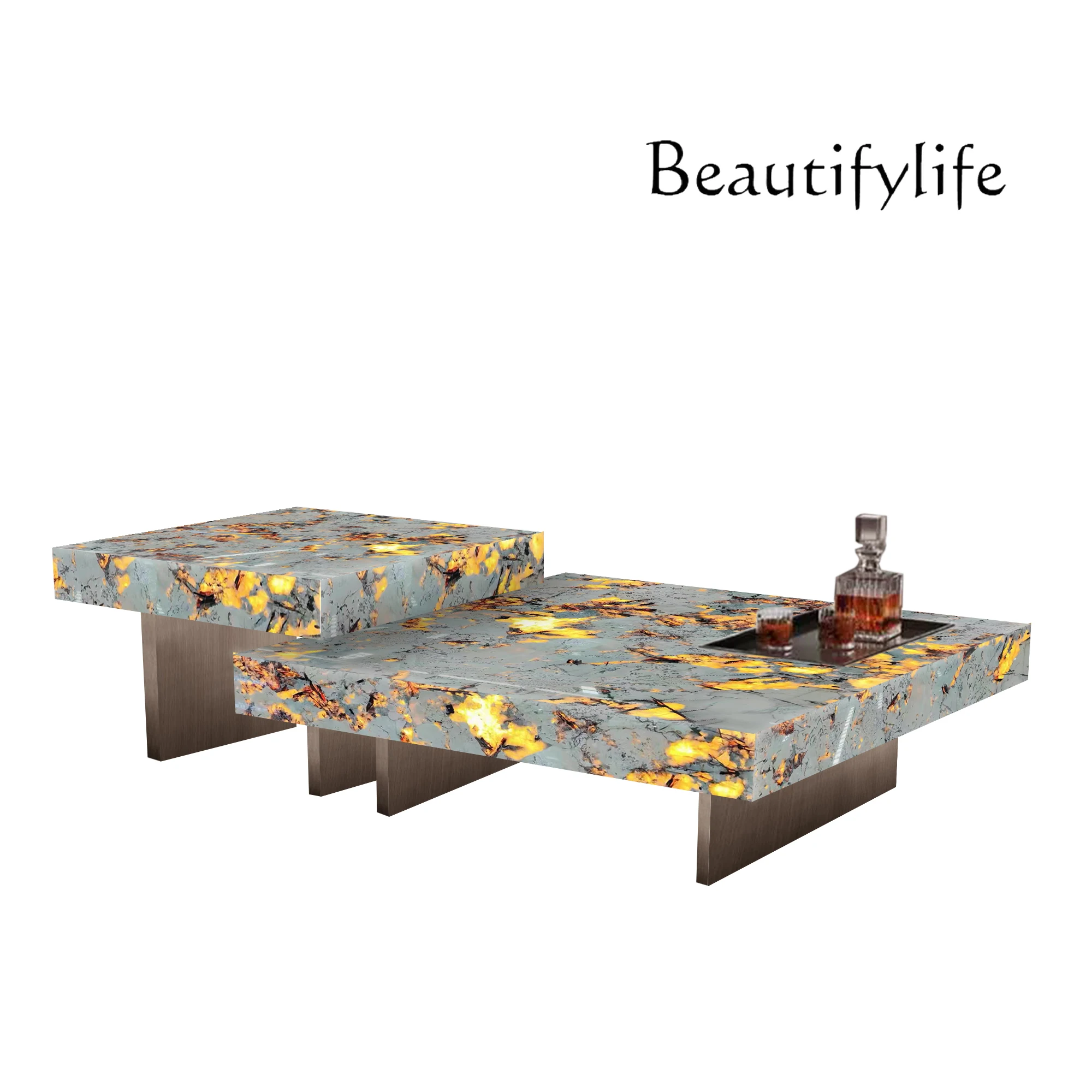 Box coffee table combination living room square jade luxury stone light luxury advanced large flat Nordic coffee table
Box coffee table combination living room square jade luxury stone light luxury advanced large flat Nordic coffee table