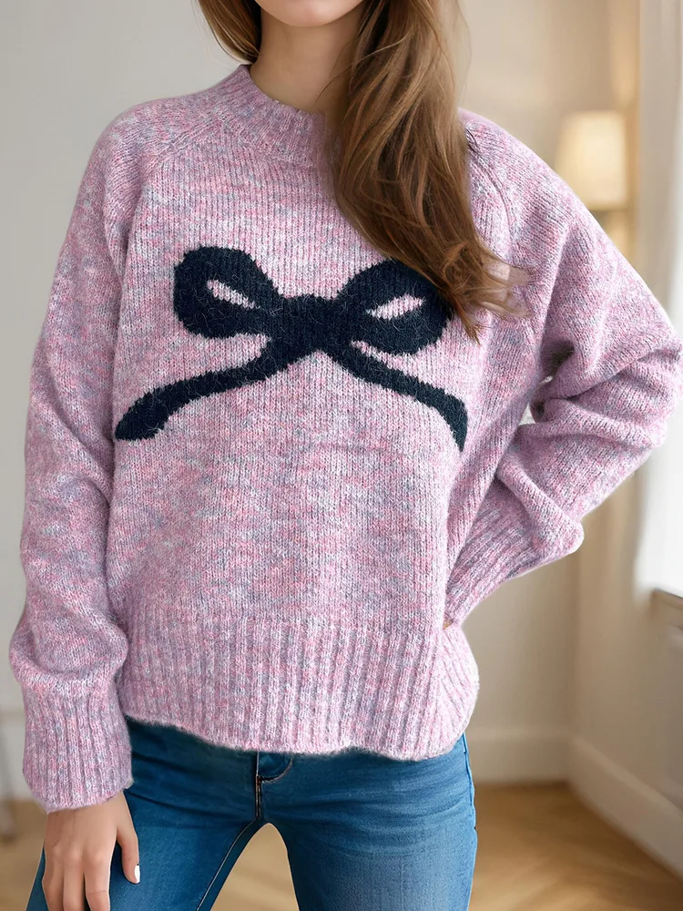 Autumn Winter Bow Jacquard Knitting Sweater Women 2025 Fashion Korean Style Long Sleeve O-neck Pullovers
Autumn Winter Bow Jacquard Knitting Sweater Women 2025 Fashion Korean Style Long Sleeve O-neck Pullovers