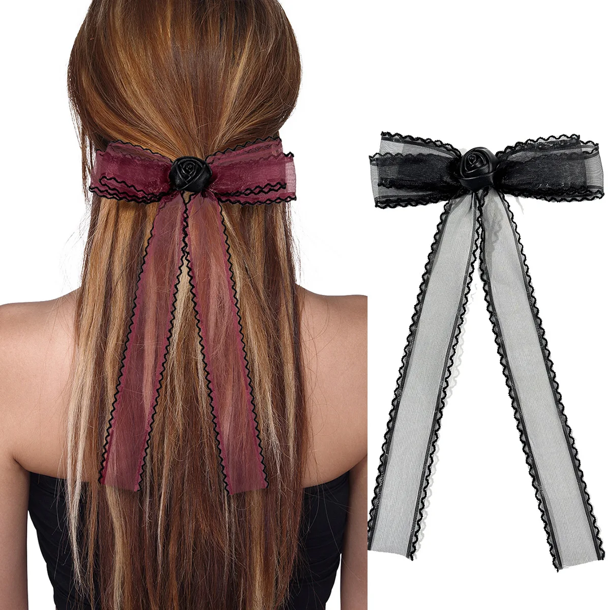 Korean Hair Accessories New Arrival Rose Tulle Bow Ribbon Hair Clip – Elegant & Versatile Minimalist Hair Accessory for Women
Korean Hair Accessories New Arrival Rose Tulle Bow Ribbon Hair Clip – Elegant & Versatile Minimalist Hair Accessory for Women