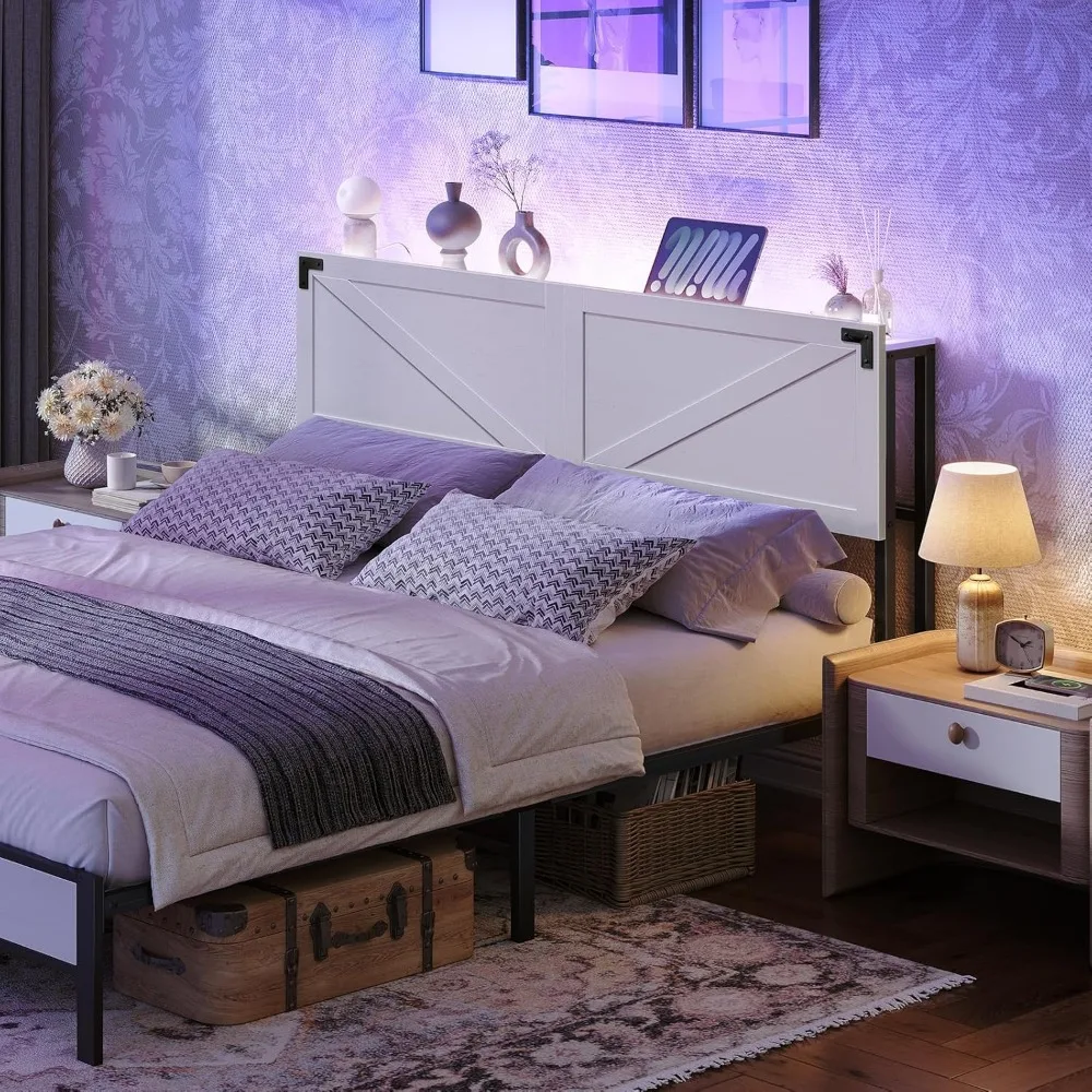 Queen Size Headboard Only, Headboard with 2 Outlets and 4 USB Ports, Farmhouse Headboard, with LED Lights, Secure Storage with R
Queen Size Headboard Only, Headboard with 2 Outlets and 4 USB Ports, Farmhouse Headboard, with LED Lights, Secure Storage with R