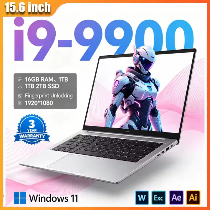 15.6" Gaming Laptop Intel I9-9900 32GB DDR4 2TB SSD Full HD Screen Win11 Portable Office Notebook PC
15.6" Gaming Laptop Intel I9-9900 32GB DDR4 2TB SSD Full HD Screen Win11 Portable Office Notebook PC