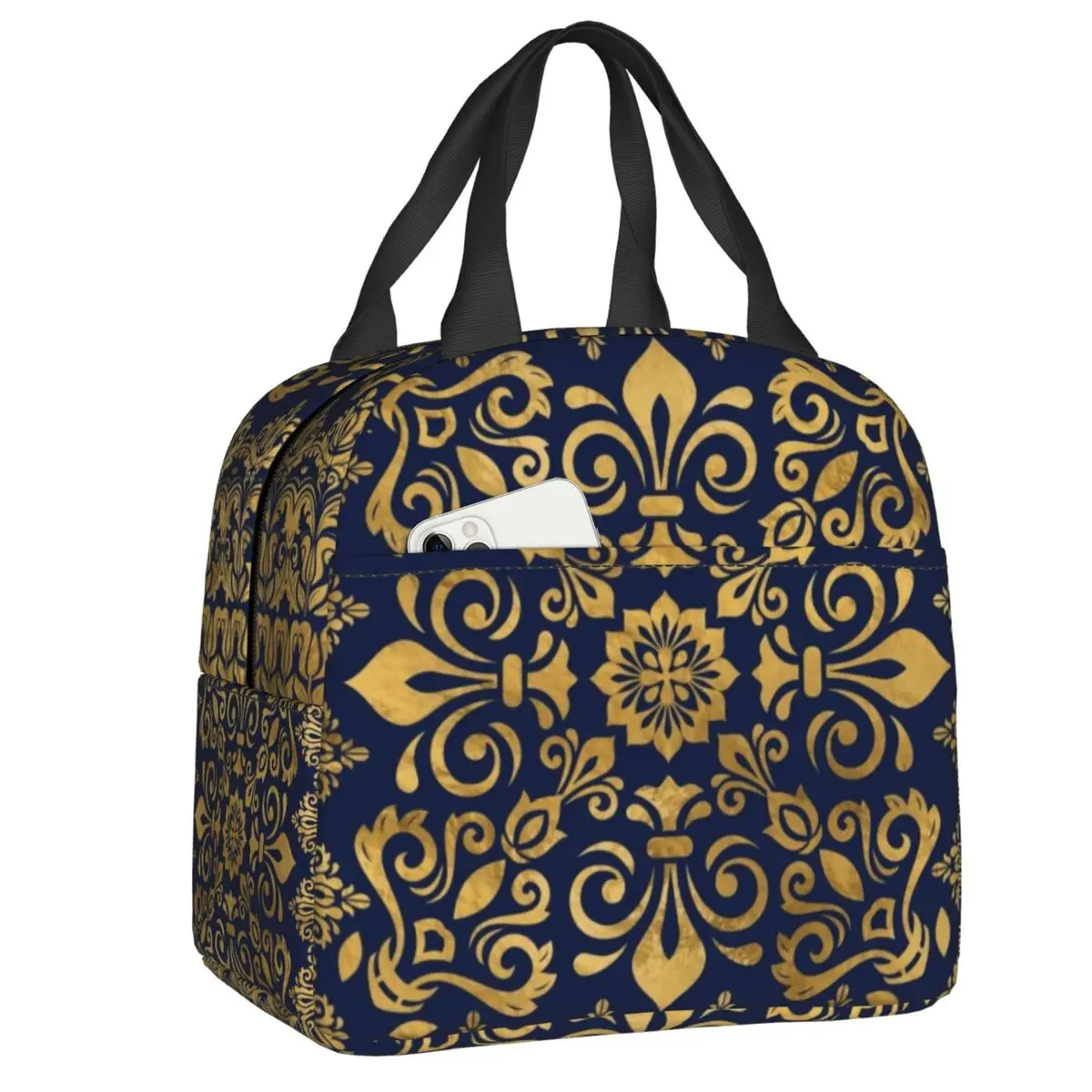 Oriental Damask Fleur De Lis Thermal Insulated Lunch Bags Fleur-De-Lys Lily Flower Resuable Lunch Container Storage Food Box
Oriental Damask Fleur De Lis Thermal Insulated Lunch Bags Fleur-De-Lys Lily Flower Resuable Lunch Container Storage Food Box