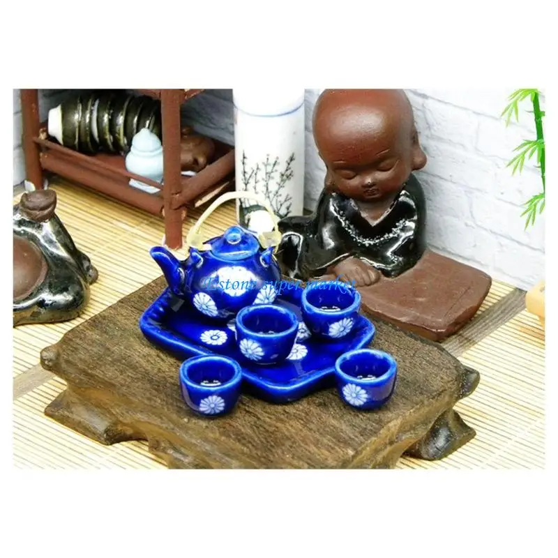 090B Detailed Blue And White Ceramic Teaset 1/12 Teapot Cup Tray with Chinese Styles Pattern For Collector Kids RolePlay Game
090B Detailed Blue And White Ceramic Teaset 1/12 Teapot Cup Tray with Chinese Styles Pattern For Collector Kids RolePlay Game