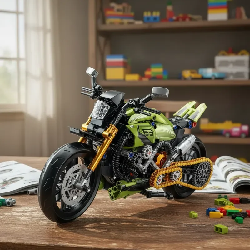 Набор строительных блоков MOC 1:8 (519 деталей) — зеленый мотоцикл, креативный конструктор, модель для сборки, подарок на день рождения для детей и взрослых
Набор строительных блоков MOC 1:8 (519 деталей) — зеленый мотоцикл, креативный конструктор, модель для сборки, подарок на день рождения для детей и взрослых