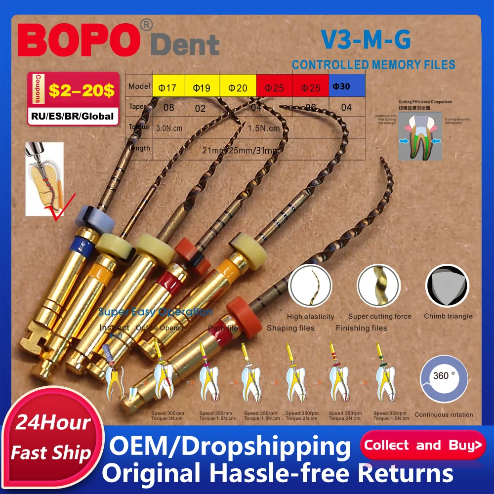 Dental 20#25#30#35#40# 25mm/31mm 0.04Endodontic File Root Canal Taper Gold Heat Activated Rotary File Flexible Dentist Materials
Dental 20#25#30#35#40# 25mm/31mm 0.04Endodontic File Root Canal Taper Gold Heat Activated Rotary File Flexible Dentist Materials