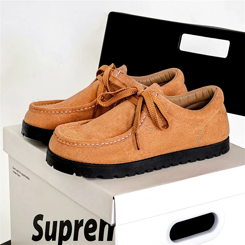 Summer Retro Brown Man Shoes Low Cut Breathable Men's Skateboard Shoes Comfortable Round Head Suede Shoes Men Flat Casual Shoes
Summer Retro Brown Man Shoes Low Cut Breathable Men's Skateboard Shoes Comfortable Round Head Suede Shoes Men Flat Casual Shoes