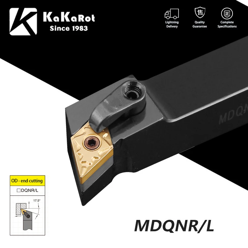 Токарный резец KaKarot MDQNR1616H11 MDQNR2020K11 MDQNR2525M11, твердосплавные пластины DNMG MDQNR/L, 1 комплект
Токарный резец KaKarot MDQNR1616H11 MDQNR2020K11 MDQNR2525M11, твердосплавные пластины DNMG MDQNR/L, 1 комплект