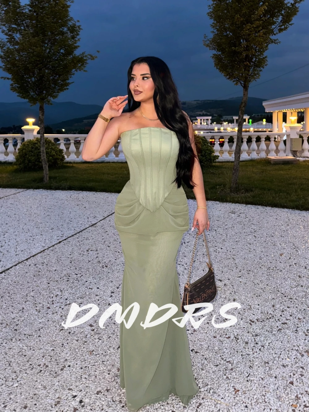 Sage Green Strapless Corset Style Maxi Evening Dress Fashionable Sleeveless Simple Women Prom Gown Customized For Party
Sage Green Strapless Corset Style Maxi Evening Dress Fashionable Sleeveless Simple Women Prom Gown Customized For Party
