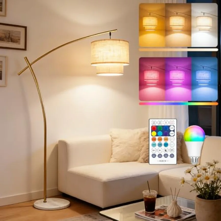 Arc RGB Floor Lamp for Living Room Modern Standing Lamps with Remote Control Corner Lamp Tall Hanging Pole Lamp with Smart Bulb
Arc RGB Floor Lamp for Living Room Modern Standing Lamps with Remote Control Corner Lamp Tall Hanging Pole Lamp with Smart Bulb