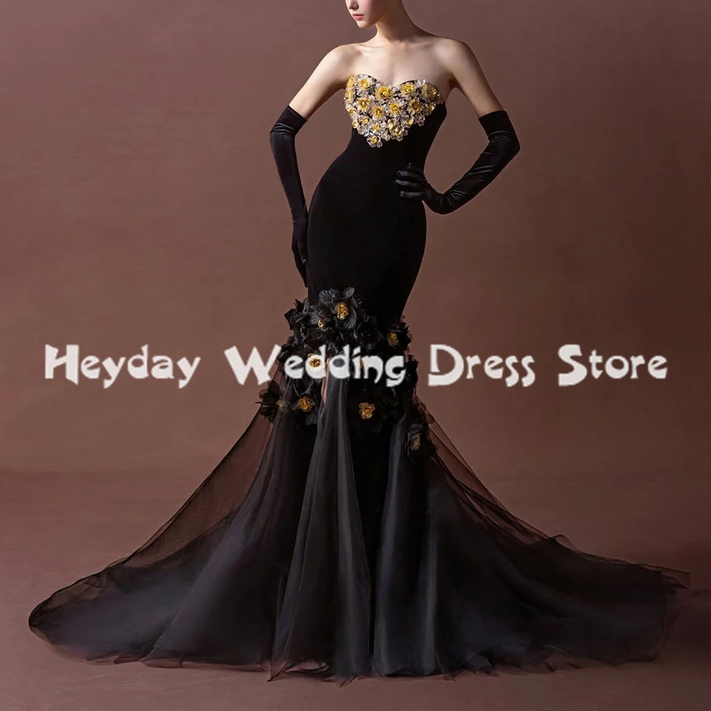 Heyday Women's Mermaid Strapless 3D Flowers Evening Dresses Sleeveless With Long Gloves Floor-Length Formal Elegant Dresses 2025
Heyday Women's Mermaid Strapless 3D Flowers Evening Dresses Sleeveless With Long Gloves Floor-Length Formal Elegant Dresses 2025