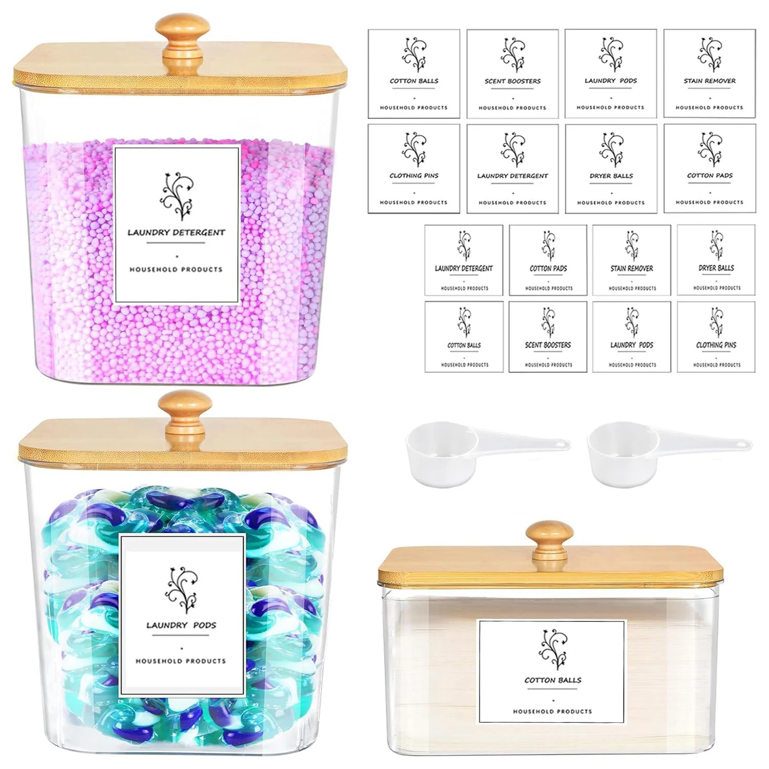 3 Pack Laundry Pods Containers & Plastic Powder Detergent Holder Set, Laundry Room Organization and Storage, Clear Organizer Jar
3 Pack Laundry Pods Containers & Plastic Powder Detergent Holder Set, Laundry Room Organization and Storage, Clear Organizer Jar