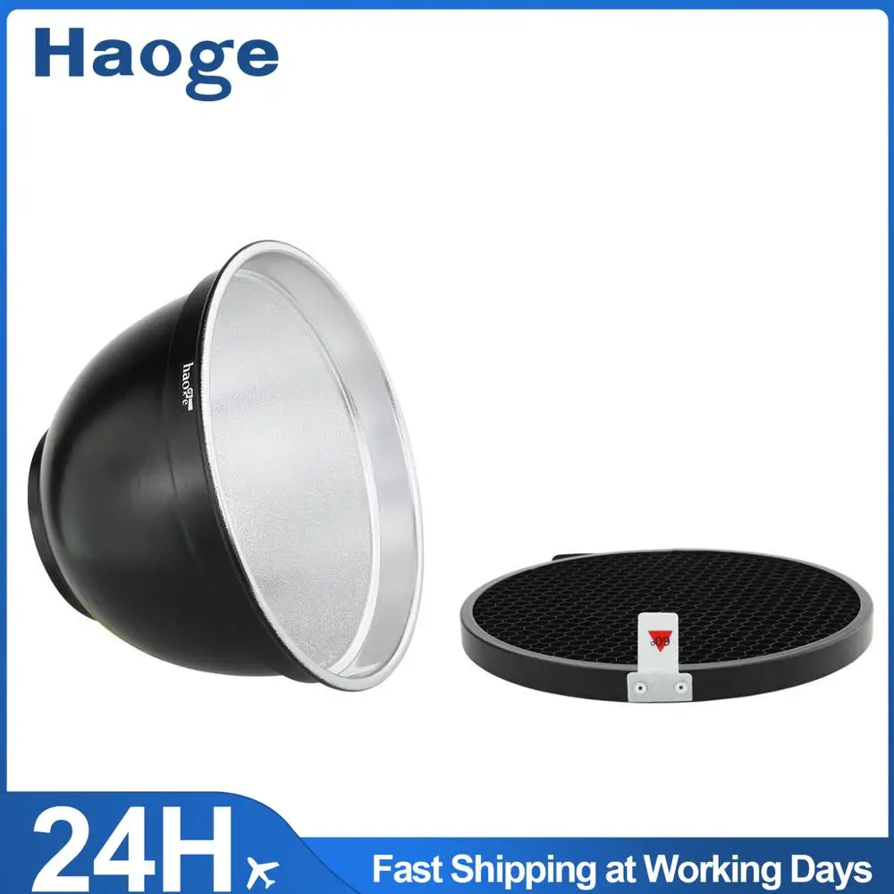 Haoge 7" Standard Reflector Diffuser with 60 Degree Honeycomb Grid for Balcar Alien Bees Paul C Buff Einstein Studio Light Flash
Haoge 7" Standard Reflector Diffuser with 60 Degree Honeycomb Grid for Balcar Alien Bees Paul C Buff Einstein Studio Light Flash