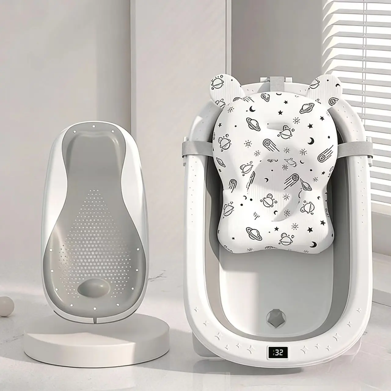 Baby bath tub, baby foldable bathtub, toddler, child sitting and lying large household newborn children's supplies
Baby bath tub, baby foldable bathtub, toddler, child sitting and lying large household newborn children's supplies
