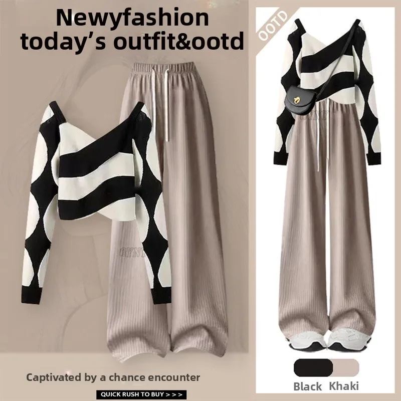 Korean Style Sweet Cool Girl Early Autumn Outfit Set 2025 Striped Top with Casual Pants Fashionable Two-Piece Women's Ensemble
Korean Style Sweet Cool Girl Early Autumn Outfit Set 2025 Striped Top with Casual Pants Fashionable Two-Piece Women's Ensemble