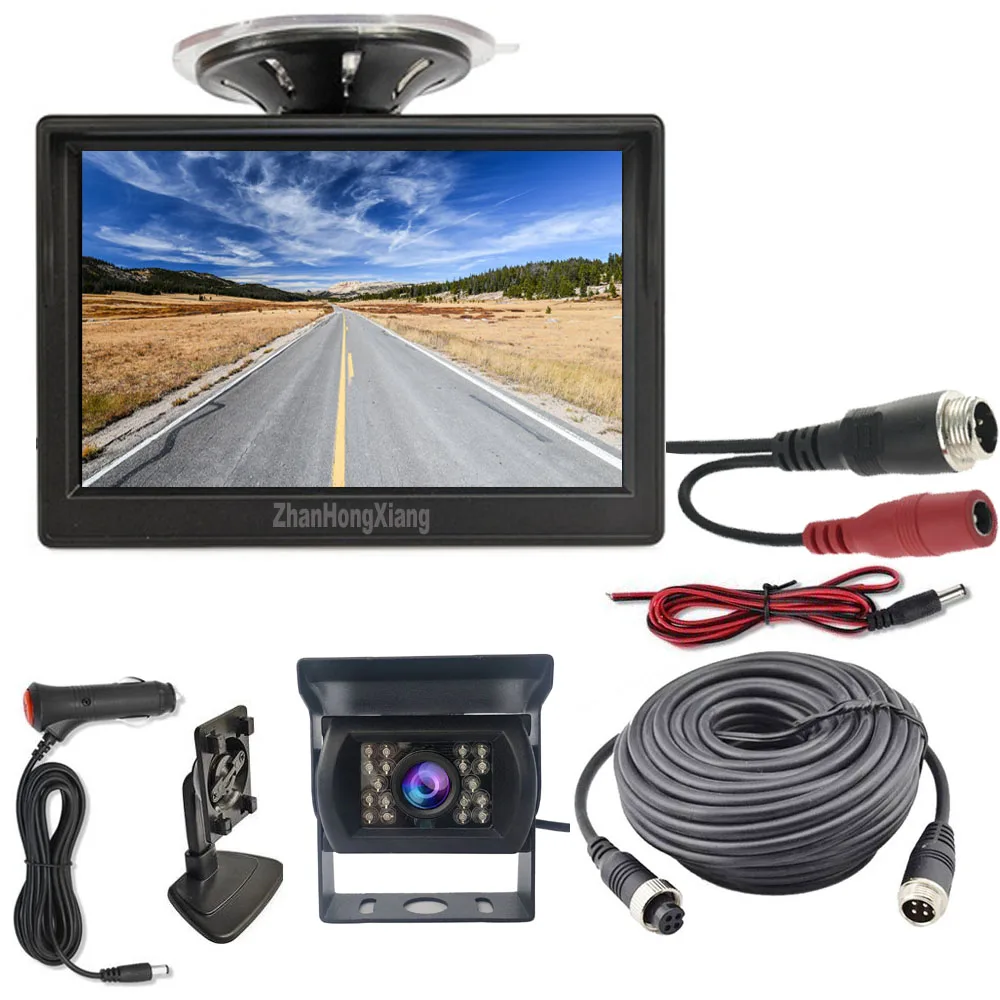 12V/24V 4Pin AHD 1080P IR Night Vision Reverse Backup Camera Kit + 5" LCD Car Rear View Monitor 10m Cable for Bus Truck Trailer
12V/24V 4Pin AHD 1080P IR Night Vision Reverse Backup Camera Kit + 5" LCD Car Rear View Monitor 10m Cable for Bus Truck Trailer
