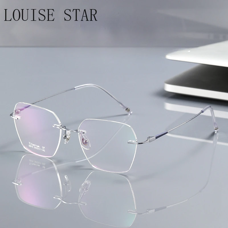 Fashionable Business Men and Women's Glasses Frame Frameless Pure Titanium Glasses Ultra Light Prescription Glasses
Fashionable Business Men and Women's Glasses Frame Frameless Pure Titanium Glasses Ultra Light Prescription Glasses