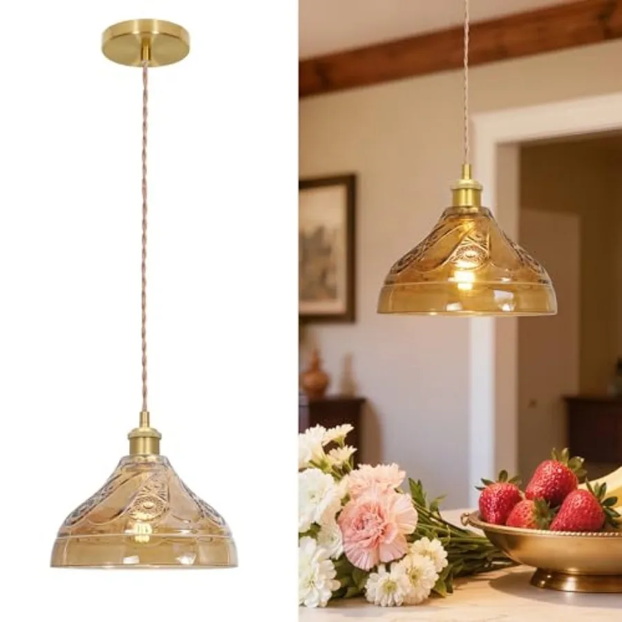 Brushed Pendant Lights Kitchen Island Vintage Glass Pendant Light Adjustable Height E26 Socket Light for Kitchen Island Dining
Brushed Pendant Lights Kitchen Island Vintage Glass Pendant Light Adjustable Height E26 Socket Light for Kitchen Island Dining