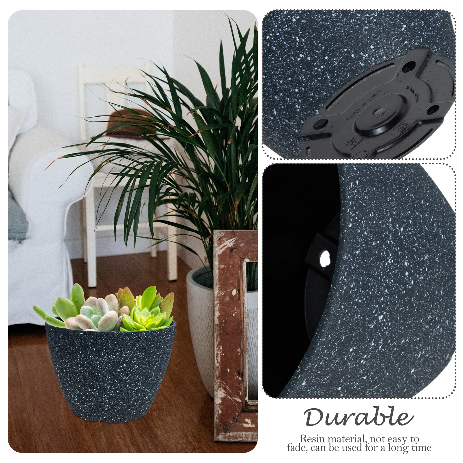 Resin Outdoor Flower Pot Large Pots Patio Planter Decorate Dark Grey Garden Planters 
Resin Outdoor Flower Pot Large Pots Patio Planter Decorate Dark Grey Garden Planters